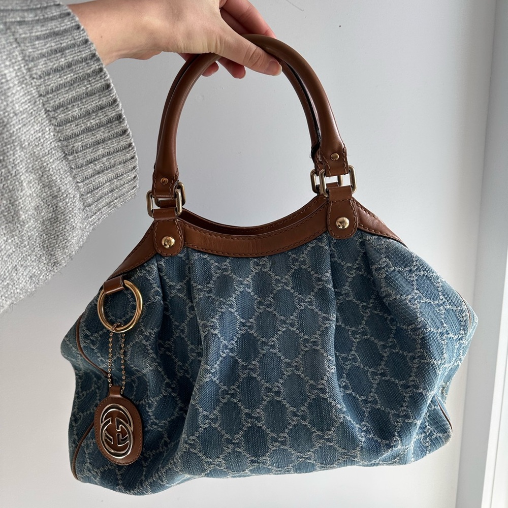 Gucci Blue Denim Sukey Medium
